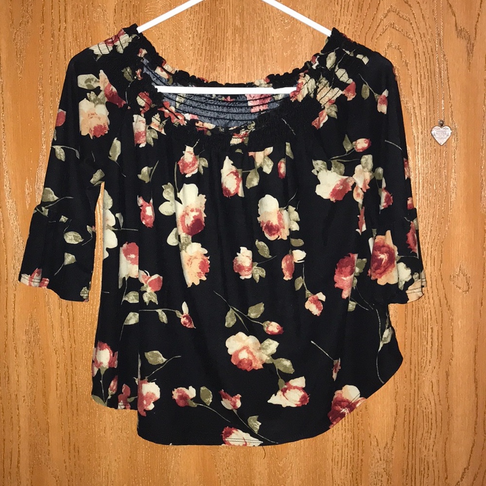 off the shoulder floral top size small
